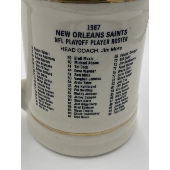 Vintage 1980s New Orleans Saints 1987 NFL Football Playoffs Mug Beer Stein - Picture 4 of 6